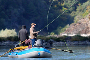 fly fishing from boat